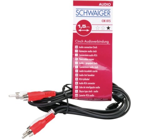 KABEL 2 RCA+2 RCA CINCH PRZEWÓD AUDIO 1,5 M CIK015