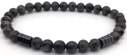 BRANSOLETKA z kamieni LABRADORYT HEMATYT 6 mm