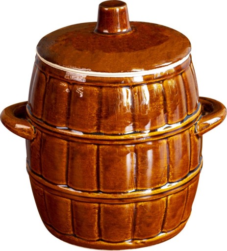 KAMIONKA 4,5L BECZKA NA OGÓRKI KAPUSTĘ Z POKRYWĄ