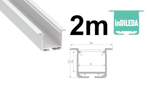 PROFIL ALUMINIOWY LED INDILEDA 2m PODTYNKOWY 2xLED