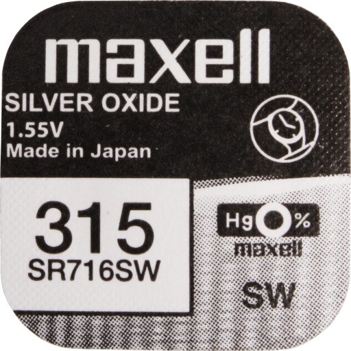 1x BATERIA SREBROWA MAXELL SR 716 SW 315