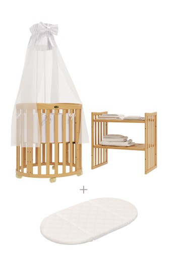 ComfortBaby SmartGrow 7w1 łóżeczko natura /p.biała