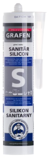 SILIKON SANITARNY SZARY GRAFEN 280ML.