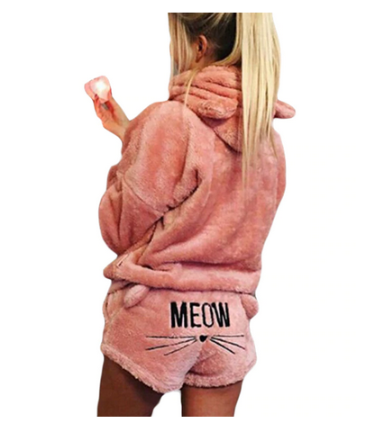 PIŻAMA PLUSZOWA CIEPŁA MEOW KOTEK KOLORY M