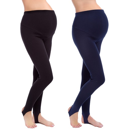 2X LEGGINSY OCIEPLANE CIĄŻA ZAPIĘTKA GETRY PREG-LS