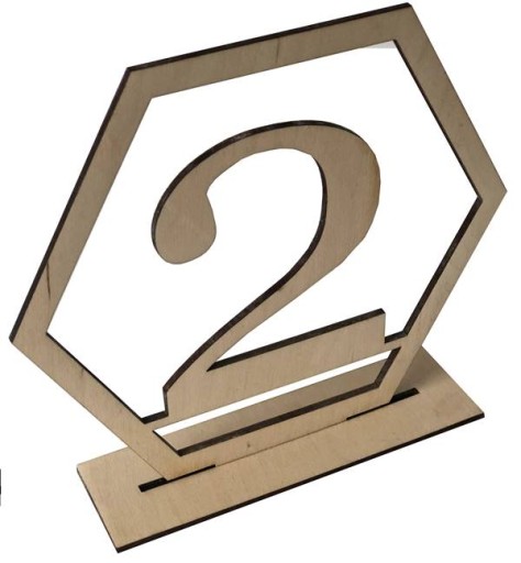NUMERKI NA STÓŁ GEOMETRYCZNE WESELE ŚLUB 1 szt