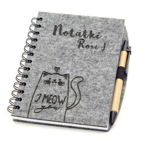 ECO NOTES z filcu z długopisem + GRAWER LOGO FIRMY