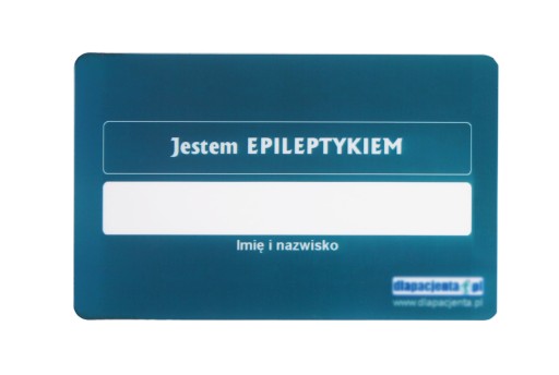 Karta informacyjna Jestem epileptykiem zielona