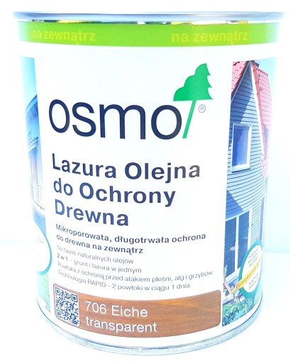 Osmo 706 Lazura Olejna 0,75l x 2 szt. = 1,5l Dąb
