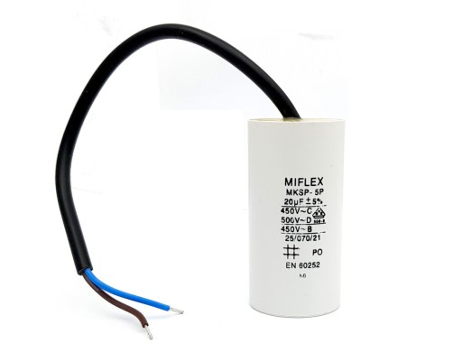 Kondensator silnikowy Miflex MKSP-5P 20uF 450 V