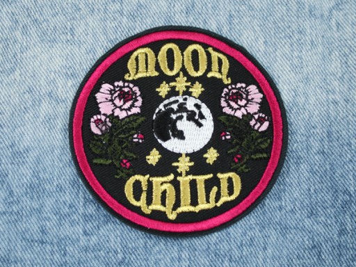 naszywka MOON CHILD księżyc kwiaty soft grunge