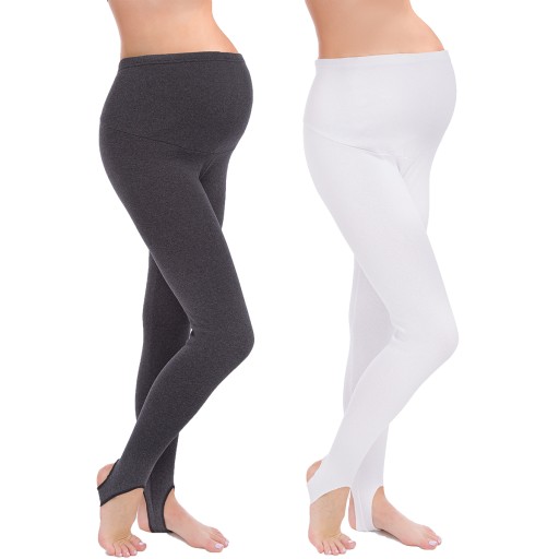 2X LEGGINSY OCIEPLANE CIĄŻA ZAPIĘTKA GETRY PREG-LS