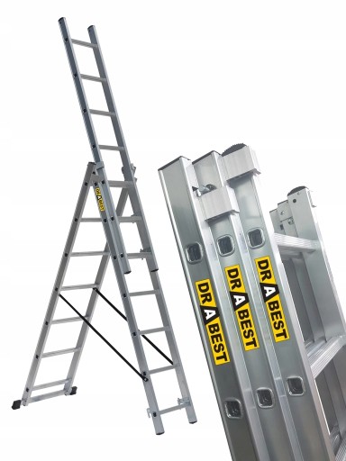 DRABINA ALUMINIOWA 3x7 DRABEST na schody + GRATISY