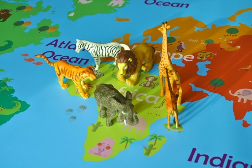 Mapa kontynenty MONTESSORI po angielsku (mała)