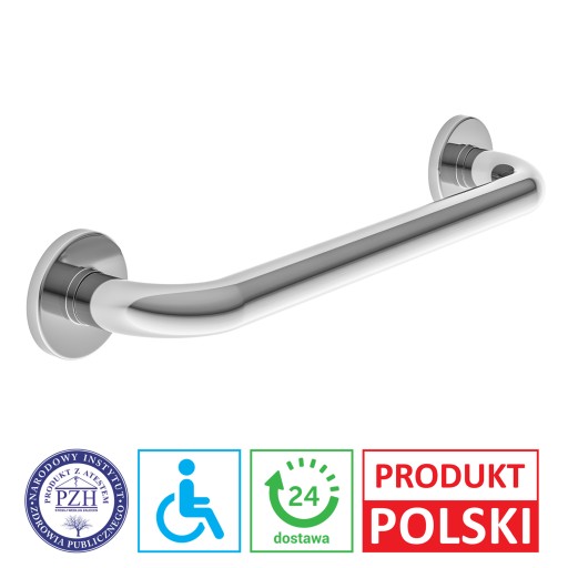 Poręcz uchwyt łazienkowy drążek prosty chrom 30 cm