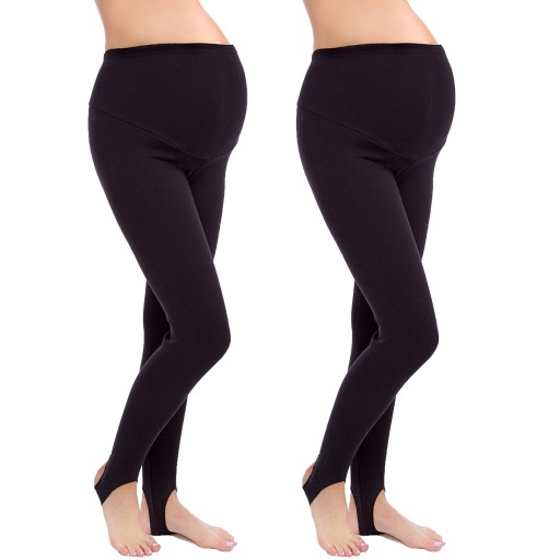 2X LEGGINSY OCIEPLANE CIĄŻA ZAPIĘTKA GETRY PREG-LS