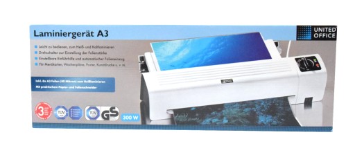 LAMINATOR LAMINARKA ZGRZEWARKA A3- BIAŁA +8 FOLI