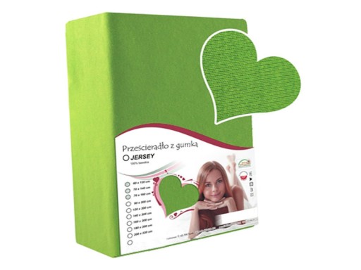 PRZEŚCIERADŁO DŻERSEJ ZIELONE LIMONKOWE 160/200 CM