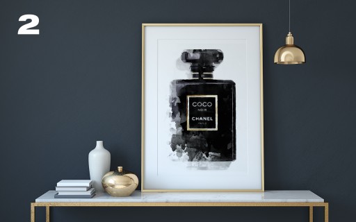 COCO Chanel Poster Plakat Modowy Noir Fashion A3