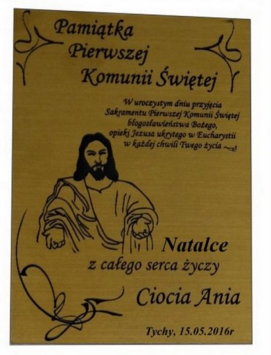 GRAWER na I KOMUNIĘ ŚW KOMUNIA twój napis życzenia
