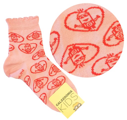 CALZEDONIA skarpetki minionki różowe 31-33