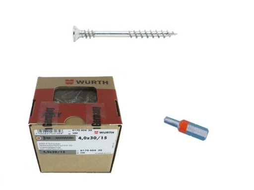 Wurth Wkręty ASSY P 4x30 op. 500szt+bit AW20