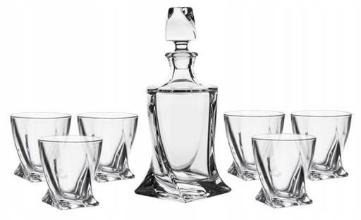 BOHEMIA QUADRO WHISKY ZESTAW KARAFKA + 6 SZKLANEK