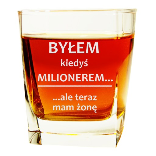 Szklanka do whisky wody grawerowana z grawerem