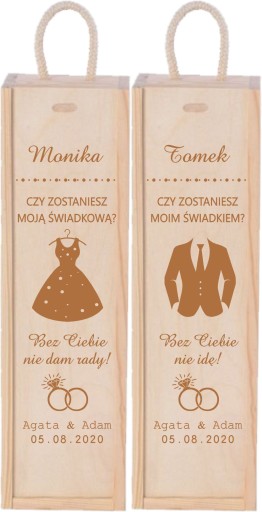 SKRZYNKA NA WINO PROŚBA O ŚWIADKOWANIE grawer