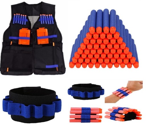 SET NAJMOCNIEJSZA KAMIZELKA OPASKA STRZAŁKI NERF