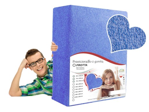 PRZEŚCIERADŁO NIEBIESKIE JEDNOLITE FROTTE 70/120