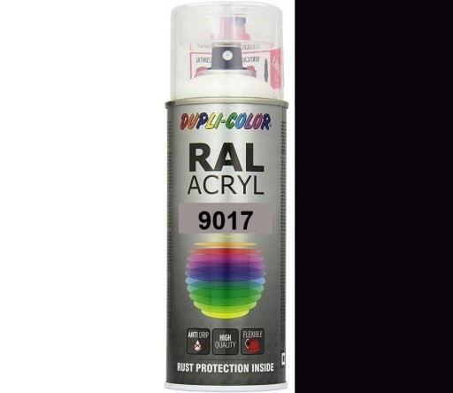 MOTIP RAL ACRYL 9017 POŁYSK DUPLI-COLOR FARBA AKRYL SPRAY 400 ML