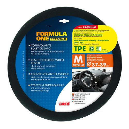 Pokrowiec kierownicy FORMULA ONE BLACK 37-39CM
