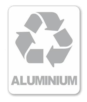Nalepka ALUMINIUM KOSZ na ŚMIECI segregacja 20 cm