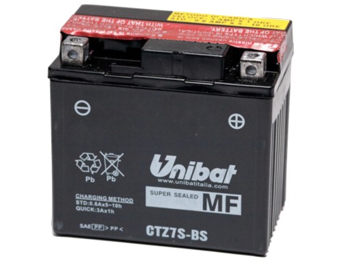 AKUMULATOR UNIBAT CTZ7S-BS 6Ah 130A YTZ7S-BS