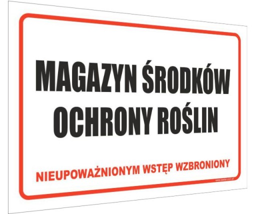 Tablica MAGAZYN ŚRODKÓW OCHRONY ROŚLIN tabliczka