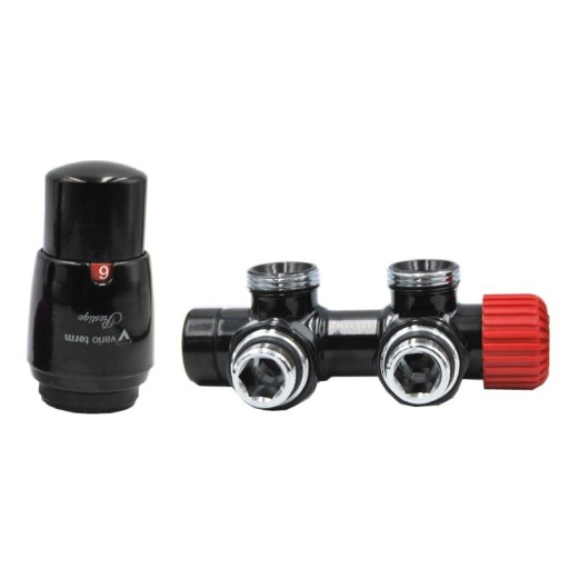 VARIO TERM zawór grzejnikowy TWINS 50mm CZARNY MAT