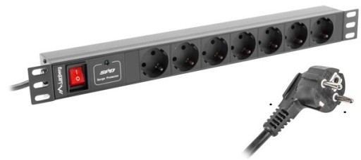LISTWA ZASILAJĄCA RACK PDU 19 LANBERG 1U 16A 7X 2M