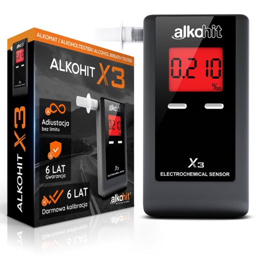 ALKOMAT Alkohit X3 Dokładny SMUKŁA Obudowa WYS 24h