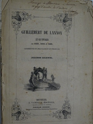 GILBERT de LANNOY AUTOGRAF JOACHIM LELEWEL 1844