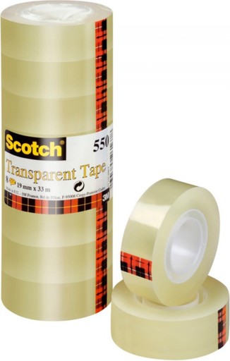 Taśma biurowa SCOTCH 550 19mm 8x33m transparentna