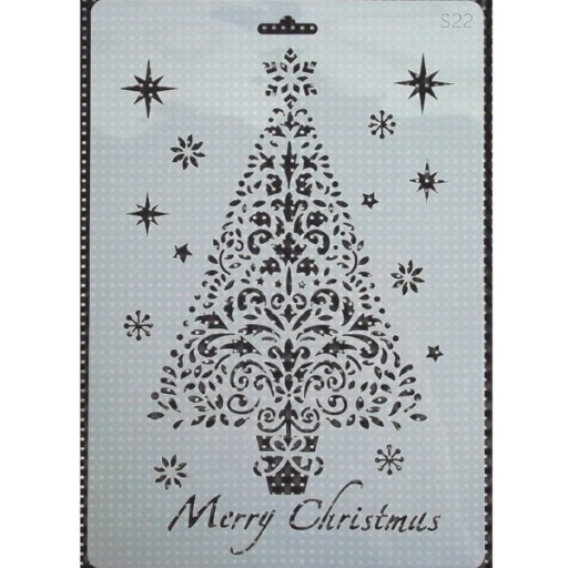 Szablon 25,5 x 17,5cm CHOINKA - MERRY CHRISTMAS