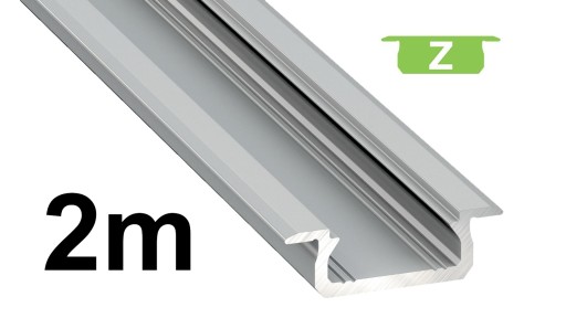 PROFIL ALUMINIOWY do taśm LED LISTWA Z 2M SREBRNY