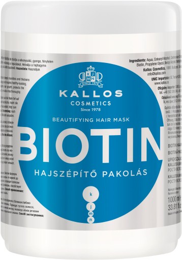 Kallos Biotin Maska do włosów wzmacniająca z biotyną 1000 ml