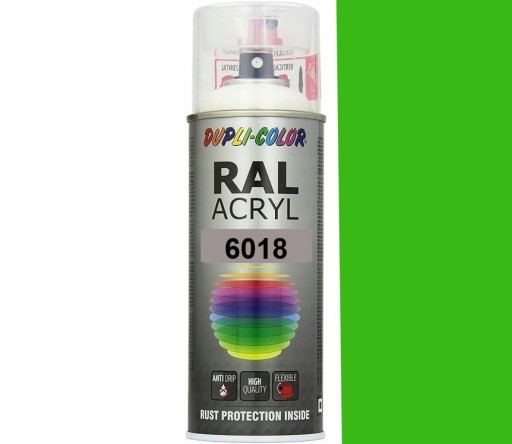 MOTIP RAL 6018 POŁYSK DUPLI-COLOR SPRAY FARBA AKRYL SPRAY 400 ML