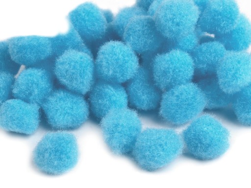 POMPONIKI 11mm POMPONY DUŻA PAKA niebieskie BŁĘKITNE 100szt