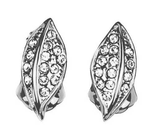 KLIPSY SREBRNE MAŁE PRZY UCHU KRYSZTAŁY SWAROVSKI Z CYRKONIAMI UNIWERSALNE