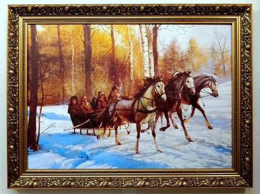 80X60 CM OBRAZ W ZŁOTEJ RAMIE