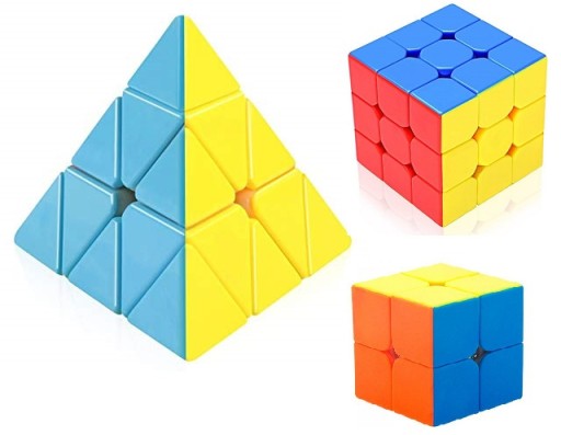 Kostki logiczne 2x2x2 3x3x3 PYRAMINX + Podstawka