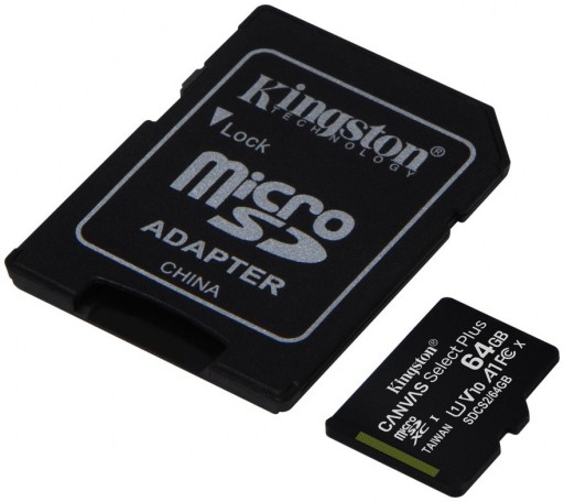 64GB microSD Kingston sdxc CL10 100MB/s adapter SD